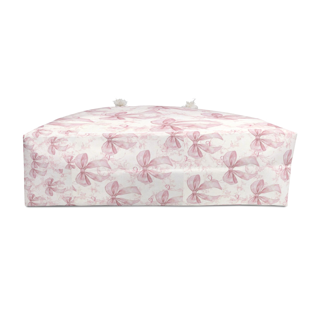 Chic Pink Ribbon Weekender Bag, Stylish Tote for Travel, Durable Overnight Bag, Perfect Gift for Her, Floral Storage Bag